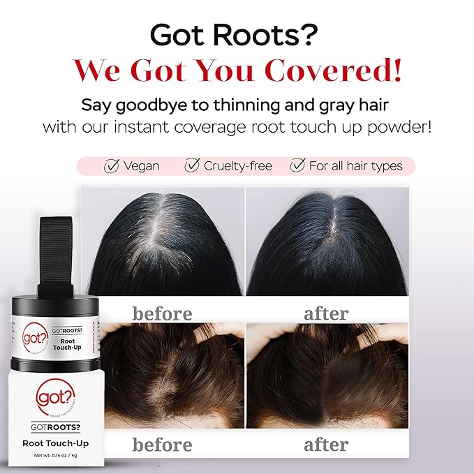 Got? Roots - Light Blonde Temporary Hair Thinning & Gray Cover Powder for Touch-Up, Brow Filler & Hairline - Pigment Infused Binding Powder - 0.14 OZ Tub