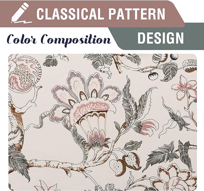 H.VERSAILTEX Blackout Curtains 108 Inch Length 2 Panels Set Floral Print - Image 4