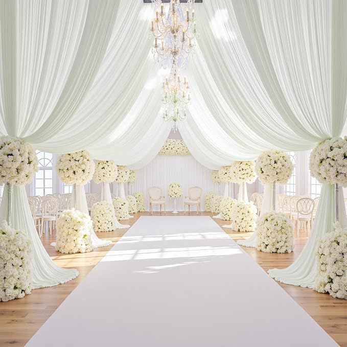 50ft×12ft Ivory Backdrop Curtain - Image 9