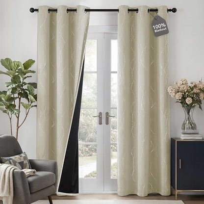 Deconovo 100% Blackout Living Room Curtains 84 Inches Long, Thermal Insulated by Deconovo
