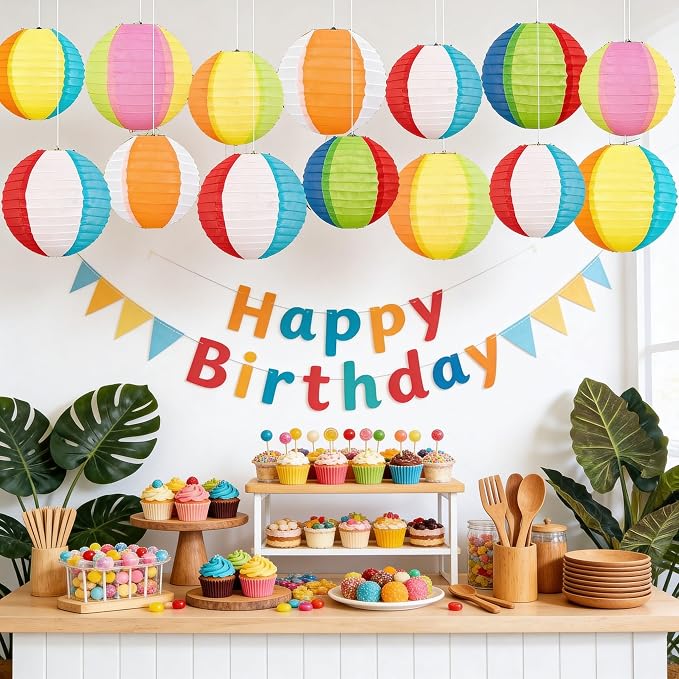 ‎Renbuzhu 37PCS Pool Party Decorations Beach Ball Paper Lanterns Bulk - Image 6