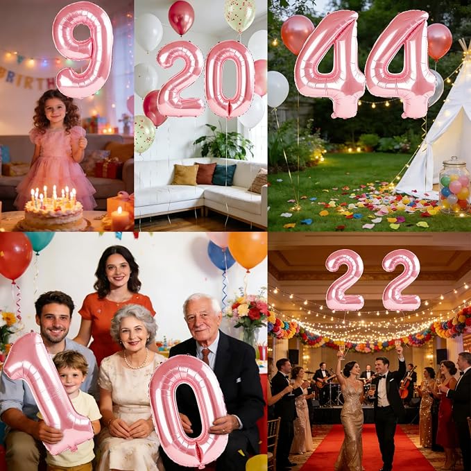 40 Inch Number 44 Balloons for 44th Birthday Party Decorations, 0-100 Jewelry - Image 7