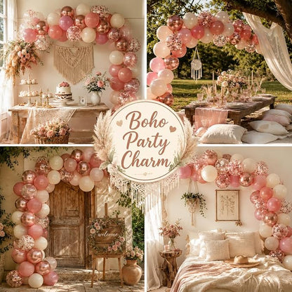 Dusty Pink Balloons, Blush Pink Balloons Cream White Balloon, Pearl Light Rose - Image 6