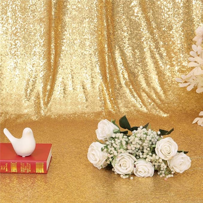 Eternal Beauty Gold 3mm Sequin Backdrop 8x8 Ft - Image 7