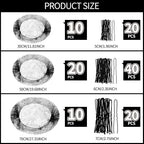 Teenitor Invisible Elastic Hair Nets with Bobby Pins for Ballerina Buns - 40 Black Nets (12, 20, 28 Inch) and 80 Pins