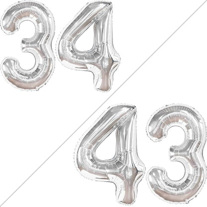 KatchOn 34 Balloon Numbers Set 40 Inch, 34 Birthday Decorations | 34 Birthday - Image 2