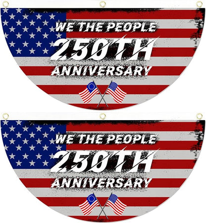 2PCS USA Anniversary 250th Flag, 1.5X3 FT Anniversary Fan Flags, Yard Signs by Unknown