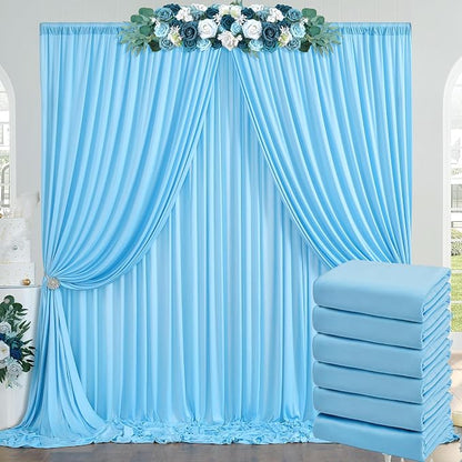 30ft x 10ft Baby Blue Backdrop Curtains by ENJOYYOURPARTY