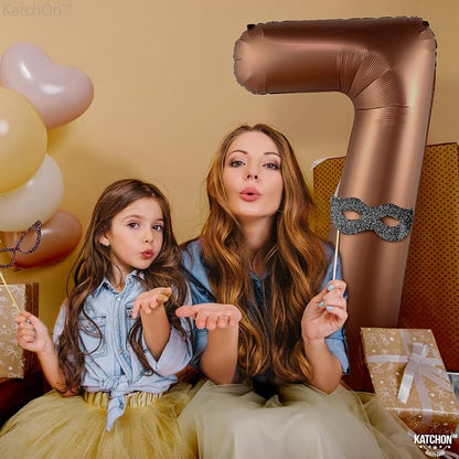 KatchOn Giant Coffee Brown Number 7 Balloon - Image 2