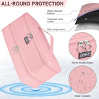 Travel Carrying Case Compatible with Shark Flexstyle Styler/FlexFusion/Hair Dryer,Double-Layer Hair Hot Tools Storage Bag Fits for Dyson Airwrap Styler/Supersonic Hair Dryer,Pink-Bag Only