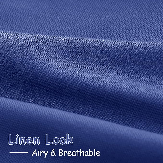 Classic Blue Linen Curtains 108 Inches Long - Image 5