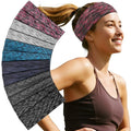 Headbands For Women 12 Pack Headband Yoga Elastic Head Bands Women's Hair Band Workout Soft Sweat Hairbands Accessories