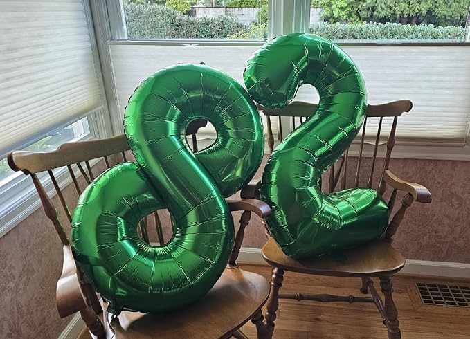6 Balloon Numbers Party Decorations, 40In Dark Green Balloons - Image 4