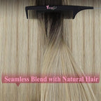 YoungSee Human Hair Tape in Extensions Ombre 14In Invisible Tape ins Hair Extensions Human Hair Balayage Dark Brown Ombre Blonde Tape-on Natural Hair Extension Silky Straight 50g 20pcs