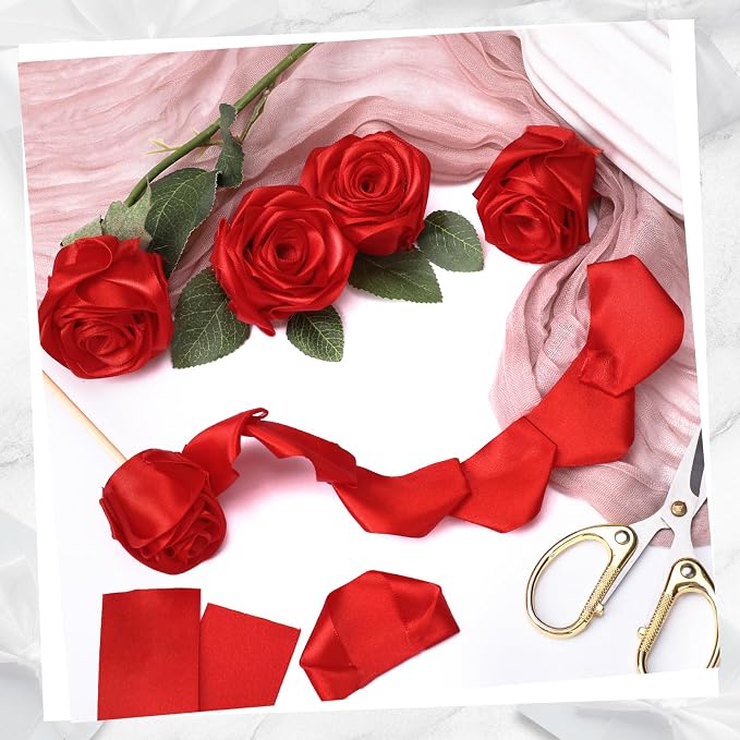 woric Red Satin Ribbon 1.5 Inch 60 Yards - Image 3