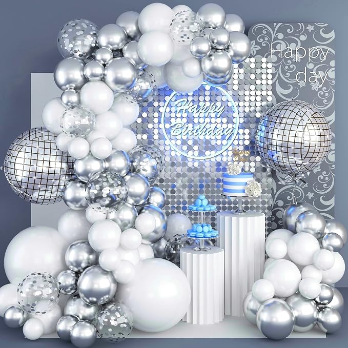 Disco Ball Arch Kit, Confetti Balloons by Jobkoo