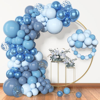 Amandir 153pcs Blue Balloon Garland Arch Kit Different Sizes | 18 12 10 5 inch by Amandir