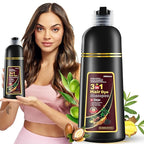 Brown Hair Dye Shampoo 3 in 1 for Women & Men, Hair Color Shampoo Refresh Hair Only 20 Mins - Natural Plant - Champu Para Pintar el Pelo