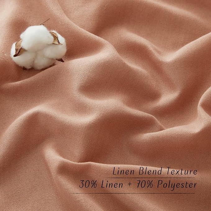 NICETOWN Flax Linen Terracotta Curtains - Image 4