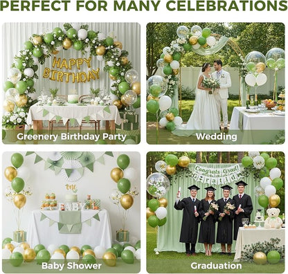 LovesTown Sage Green Gold and White Balloons - Image 5
