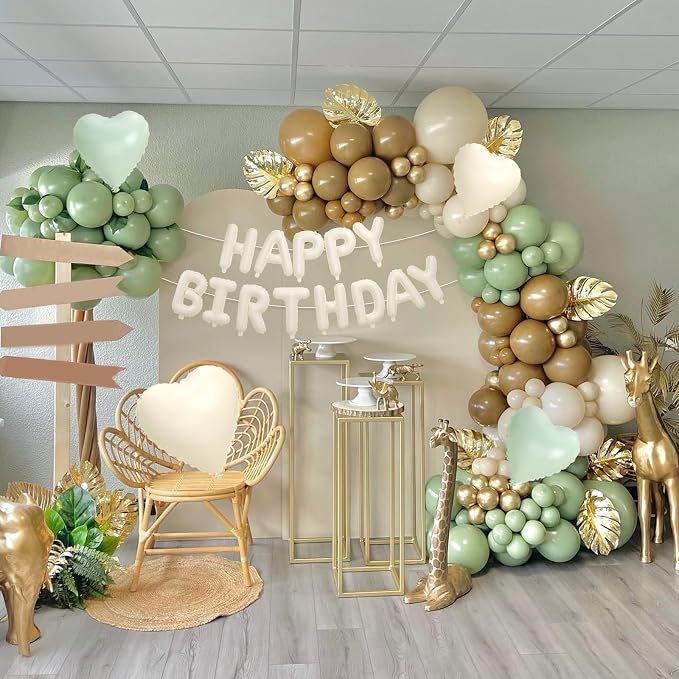 29PC Green Heart Happy Birthday Balloon Banner, 16Inch 3D Aluminum Letter - Image 4