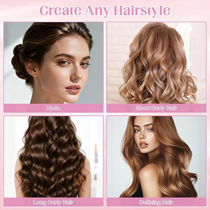 Curly Hair Brush for Detangling, Shaping and Defining Curls, Waves & Coils on All Light Wet or Dry Hair Types for Women and Men, Reduce Tangling, Curl Defining Brush, Light Rose Pink