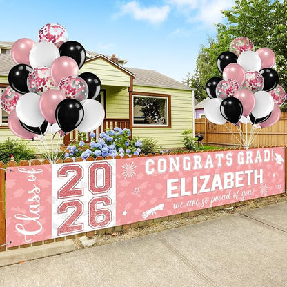 Graduation Congratulations Banner Decorations, Class of 2026 Personalized - Image 4