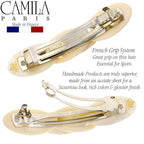 Camila Paris CP2337 French Hair Barrette Clip for Girls Handmade Cream Pearl, Metal Automatic Clasp Strong Hold Grip Hair Clips for Women, No Slip Durable Styling Girls Hair Accessories Made in France