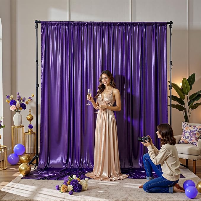 20x10FT Purple Sequin Backdrop Curtain - Image 7