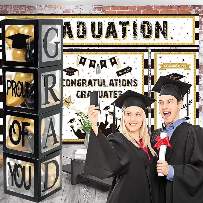 Graduation Decorations 2026, PROUD OF YOU, Class of 2026 and 130pcs Black and - Image 4