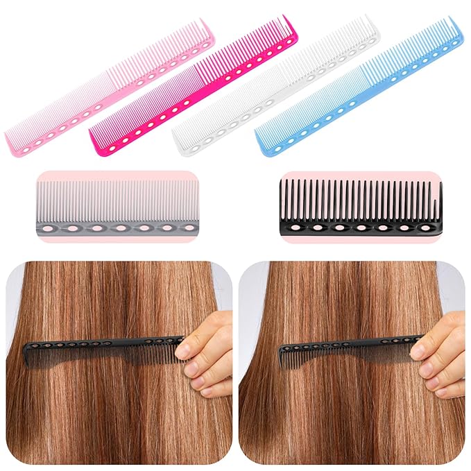 6 PCS Barber Combs Professional Fine Cutting Combs for Hair Stylist Comb Heat Resistant Carbon Fiber Salon Hairdressing Comb for Salon Stylist and Fine Tooth