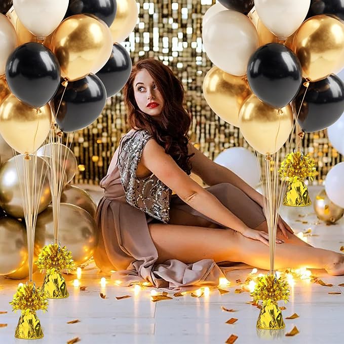 16 PCS Metallic Wrapped Balloon Weights Gold Heavy Balloon Weight - Image 7