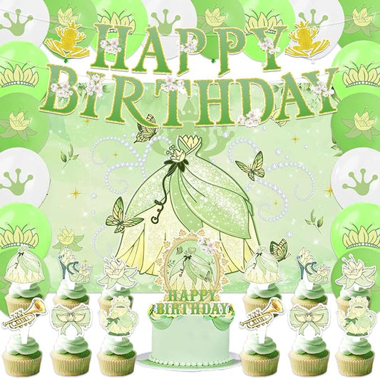 42Pack Princess and Frog Party decoration pack include Banner, Honeycomb by Frerand