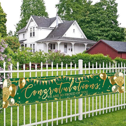 Graduation Decoration Banner Green and Gold Graduation 2026 Banner Sign Gold - Image 6