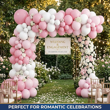 60pcs Pink and White Balloons, 12 Inch Pastel Pink White Balloons - Image 2