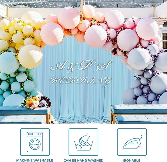 10x 10 Baby Blue Backdrop Curtain - Image 3