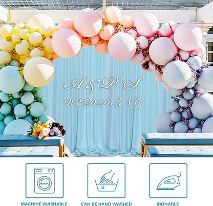 10x 10 Baby Blue Backdrop Curtain - Image 3