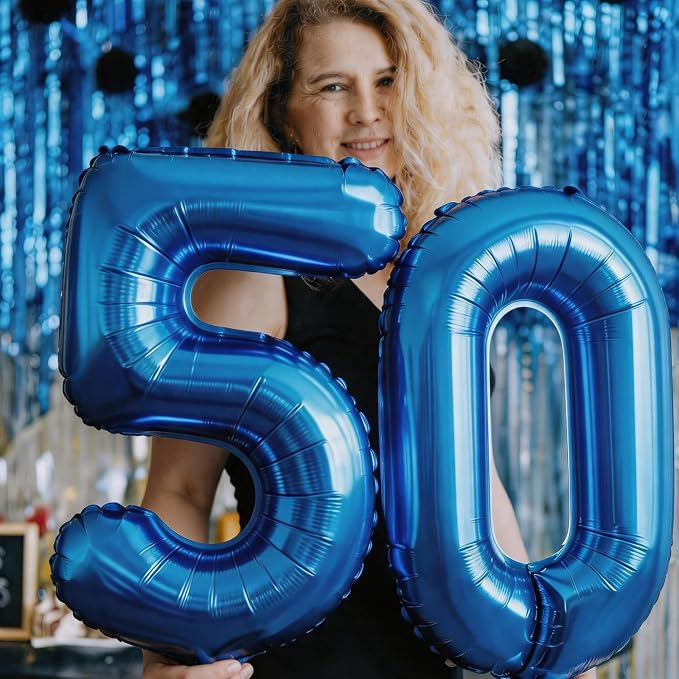 Number Balloons Navy Blue Balloons - Image 7