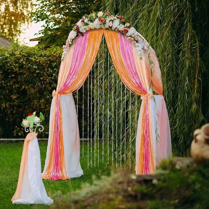 Frienda 4pcs Sunset Party Decorations 6.6ft Fringe Curtains Sunset Soiree Party - Image 4