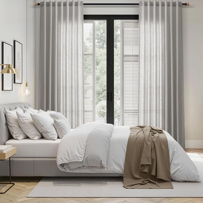 Light Gray Linen Curtains 108 Inches Long - Image 8
