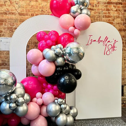 Hot Pink and Black Balloons, for Girls Wedding Bridal Shower Birthday Party - Image 5