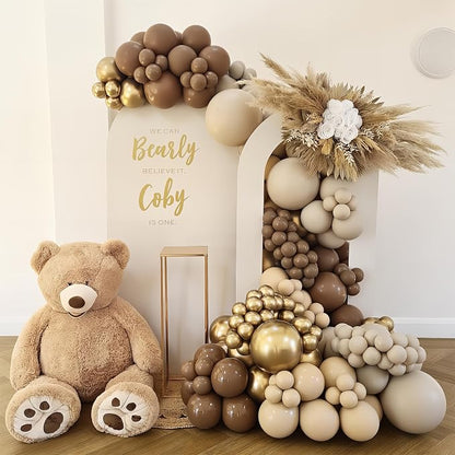 HILAVO Brown Balloon Arch Kit 18 in Clear Balloons Shades of Brown Cream Dark - Image 4
