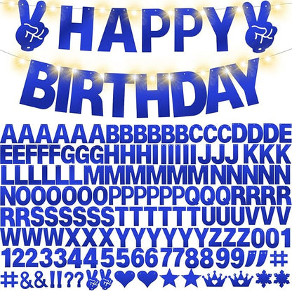167Pcs DIY Glitter Customizable Banner Kit Happy Birthday Letter Hanukkah by WELITTCON