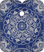 ALAZA Blue Mandala Barber Cape for Men Women, Waterproof Haircut Apron Beard Shaving Bib Hair Cutting Cloth 55 x 65 Inch