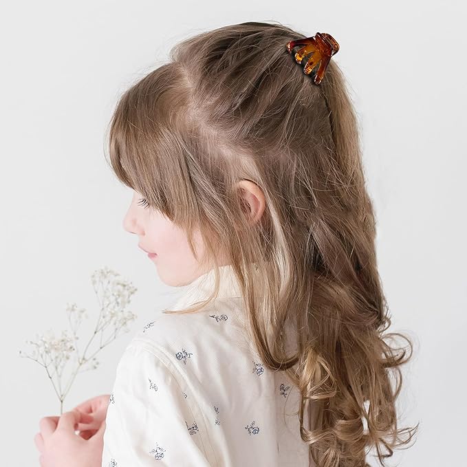 4cm Sturdy Strong Brown Octopus Claw Clips Small to Medium Hair Clips for Women and Girls, Good for Thin to Thick Hair, Half Bun, Holder Hair Tightly -9 pcs
