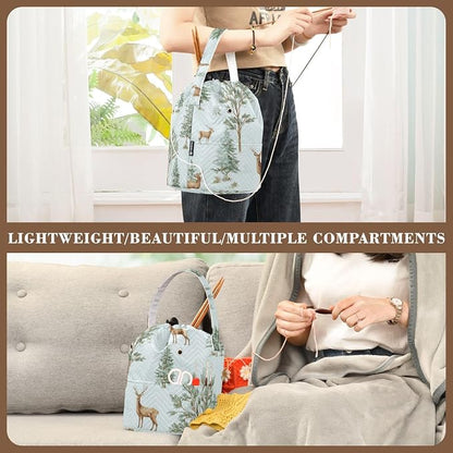 Yarn Bag Crochet Bag Drawstring Yarn Storage Organizer Small Knitting Project - Image 5