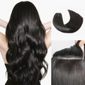 LUVME Invisible Clip in Hair Extensions Real Human Hair, 16 inch 2 Pack 220g 12Pcs, Natural Black Remy Human Hair Extensions Clip ins for Women, Natural Human Hair