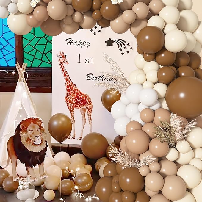 142Pcs Brown Balloons Garland Arch Kit Different Size | Nude Coffee Brown Boho - Image 5
