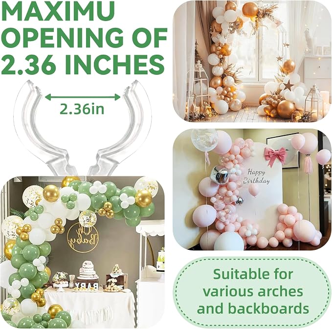 30 Pack Clear Balloon Arch Clips, 3.5" Plastic Transparent Clamps Heavy Duty - Image 4