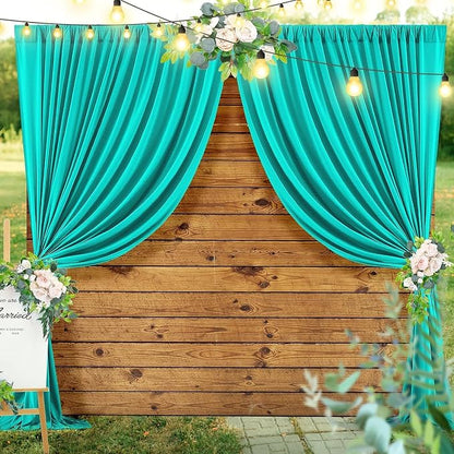 40ftx10ft Wrinkle Free Turquoise Backdrop Curtains - Image 5